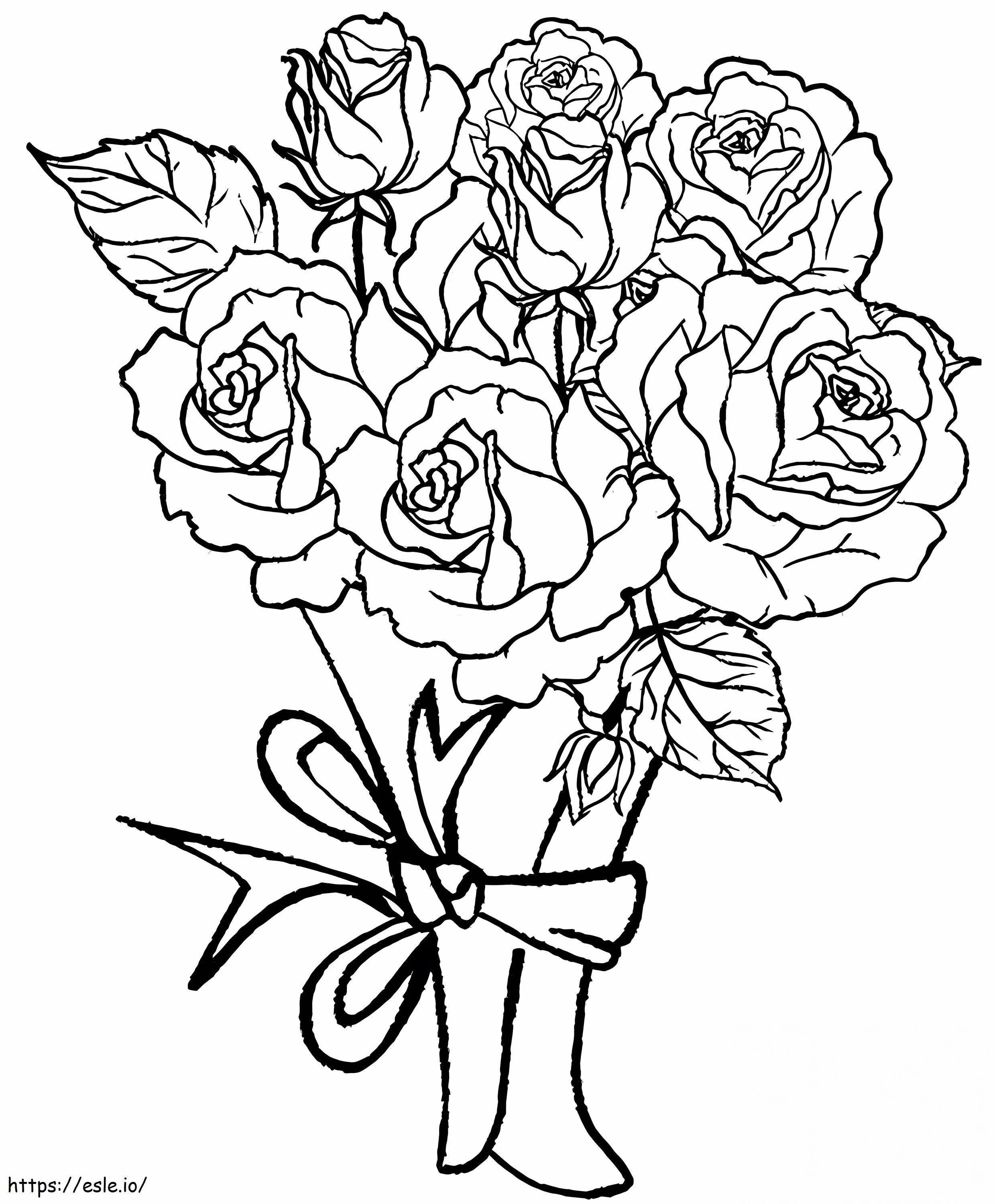 Drawing Bouquet Of Roses coloring page