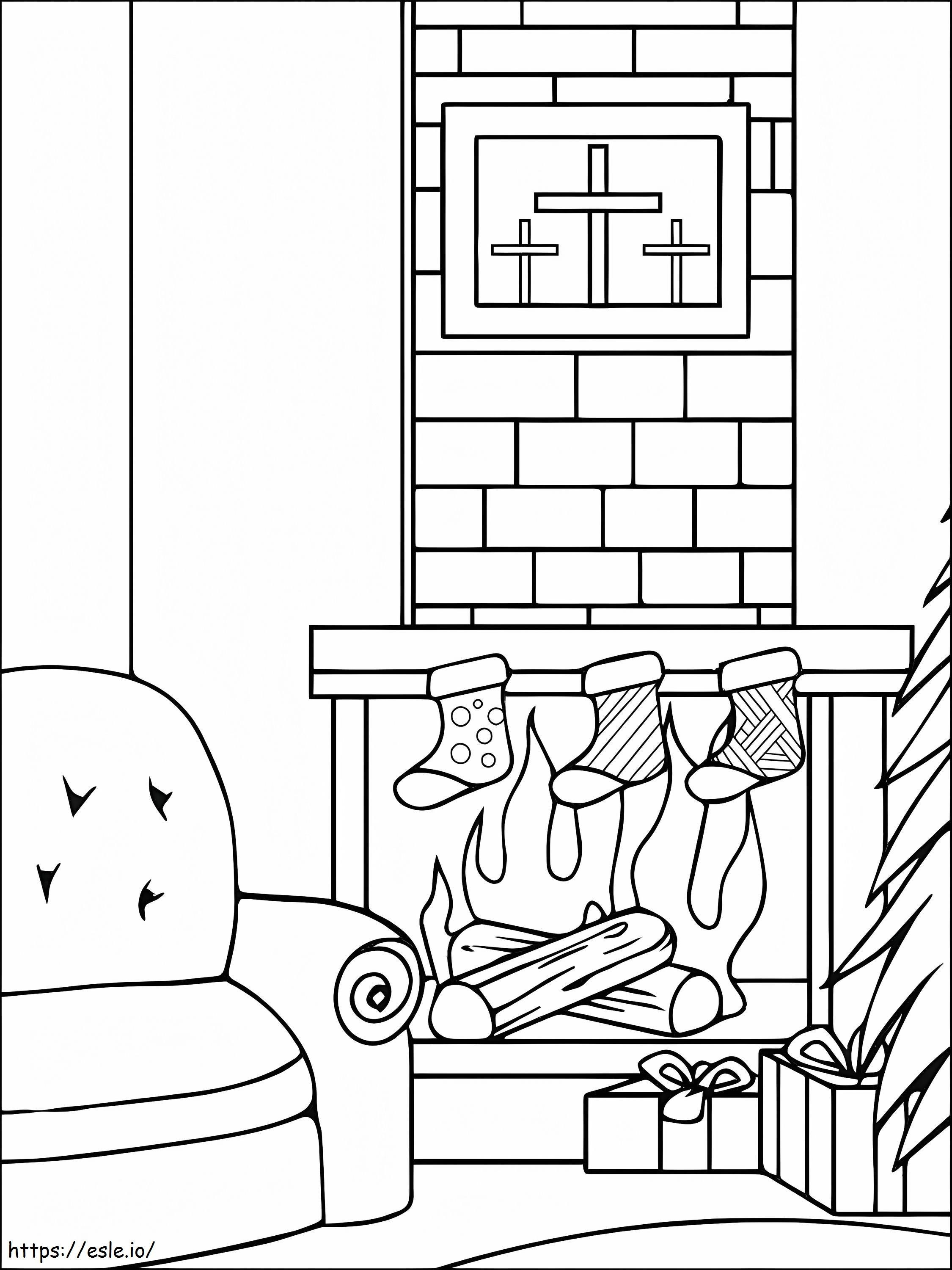 Fireplace 4 coloring page