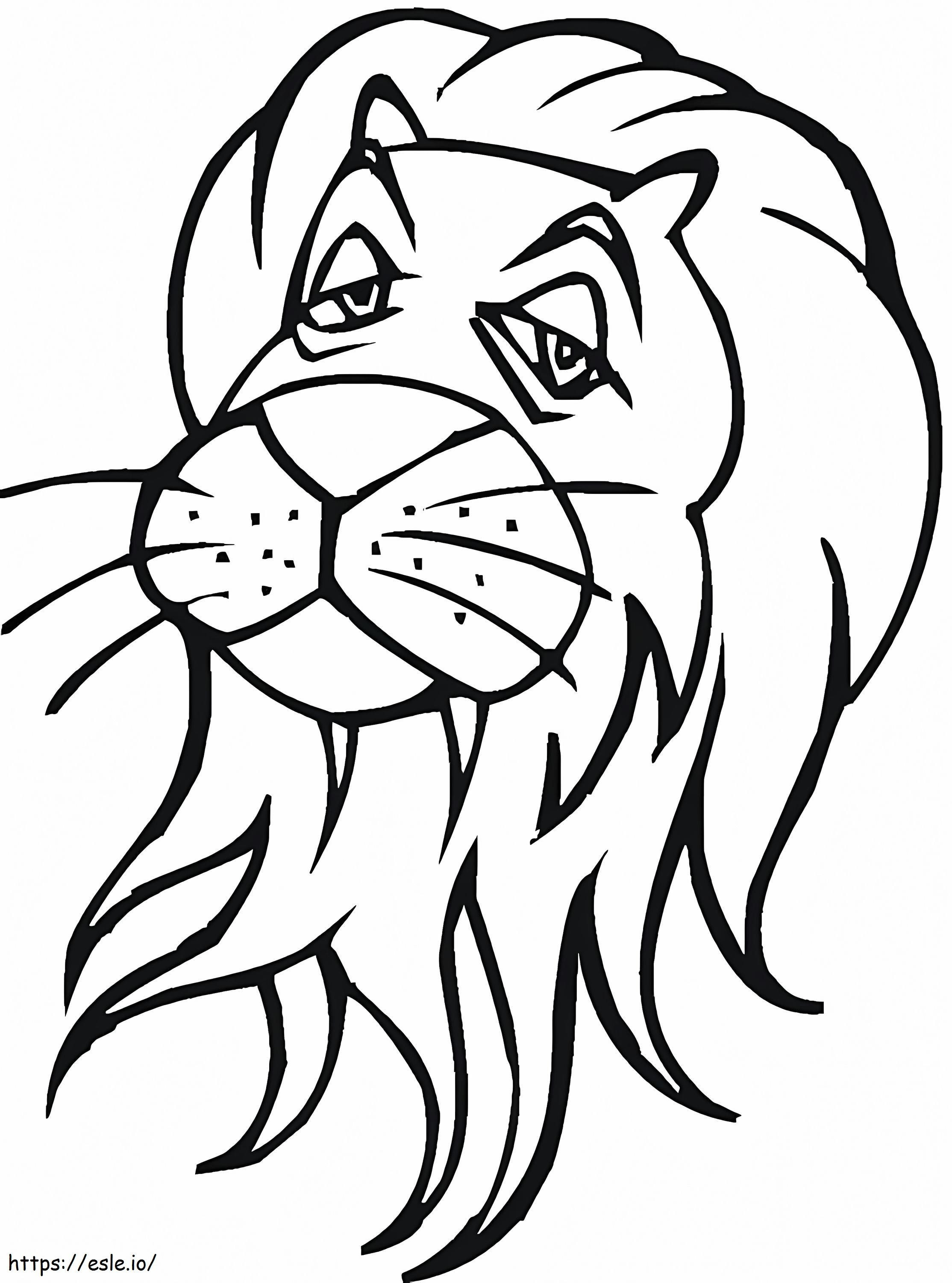 Testa di leone 1 da colorare