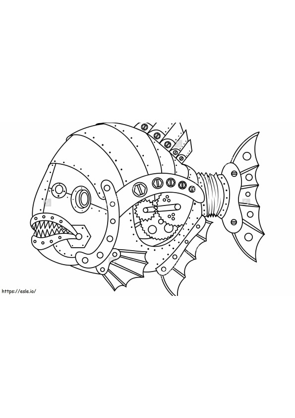 Steampunk Fish coloring page