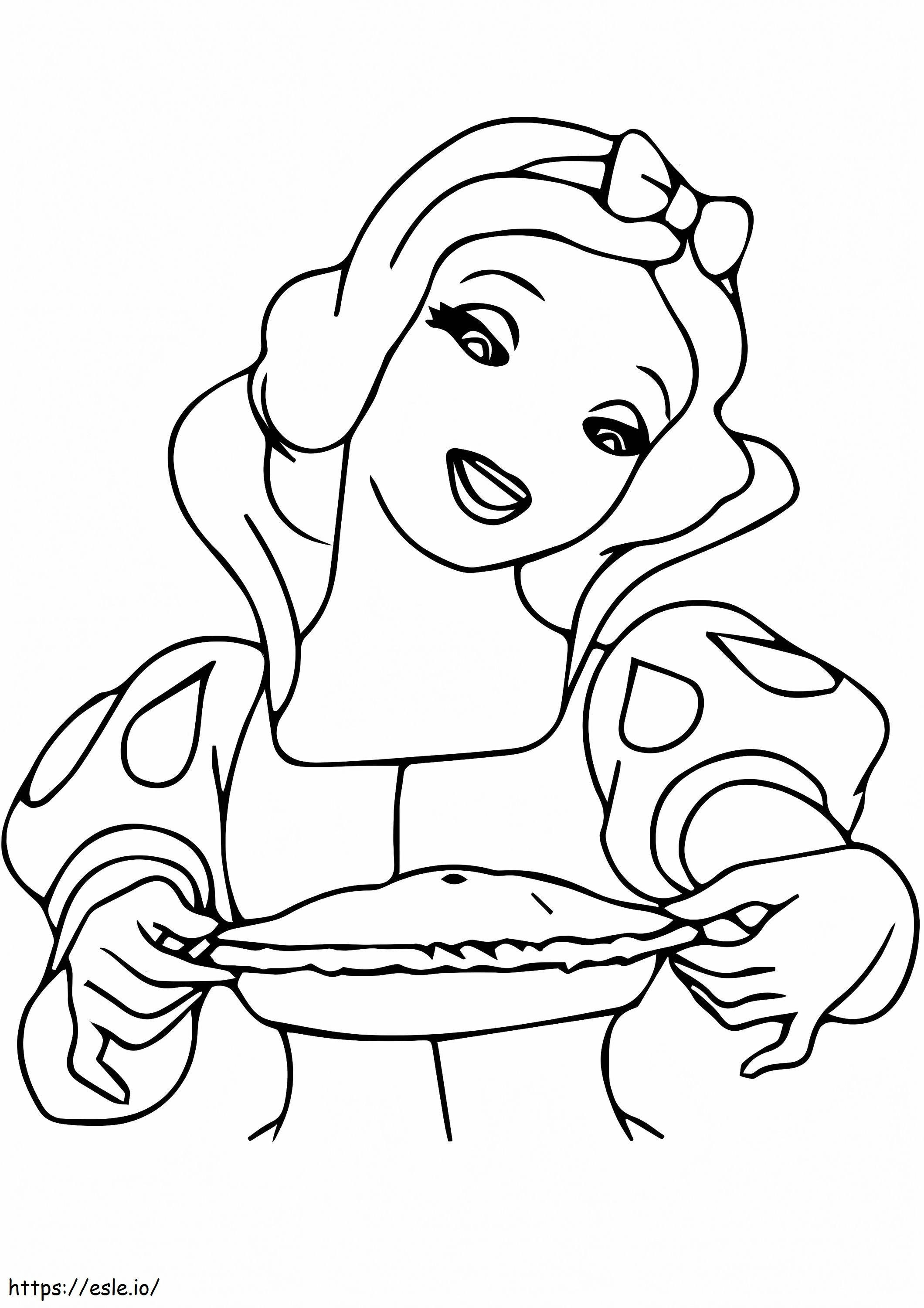 白雪姫と食べ物 ぬりえ - 塗り絵