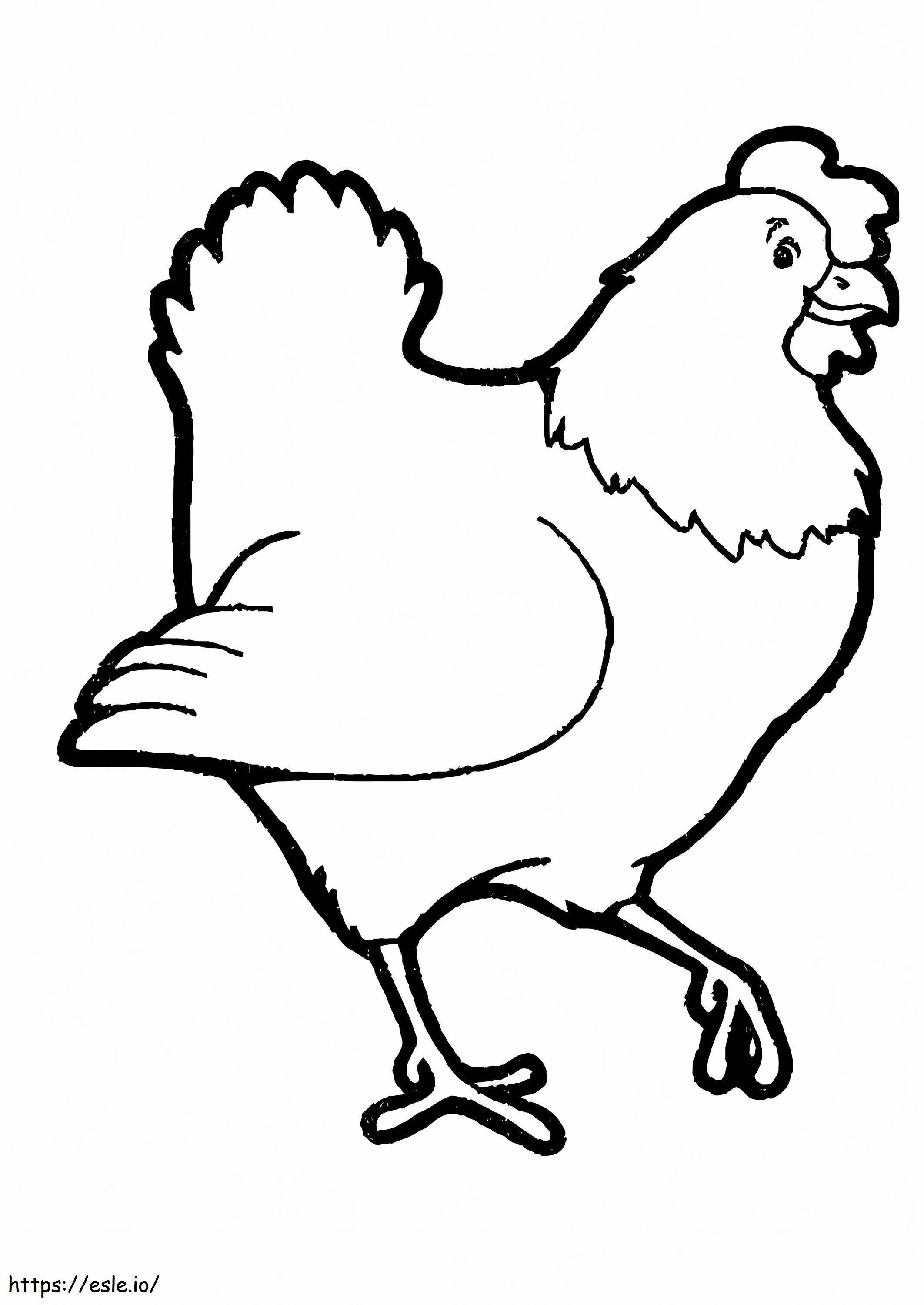 Simple Hen coloring page