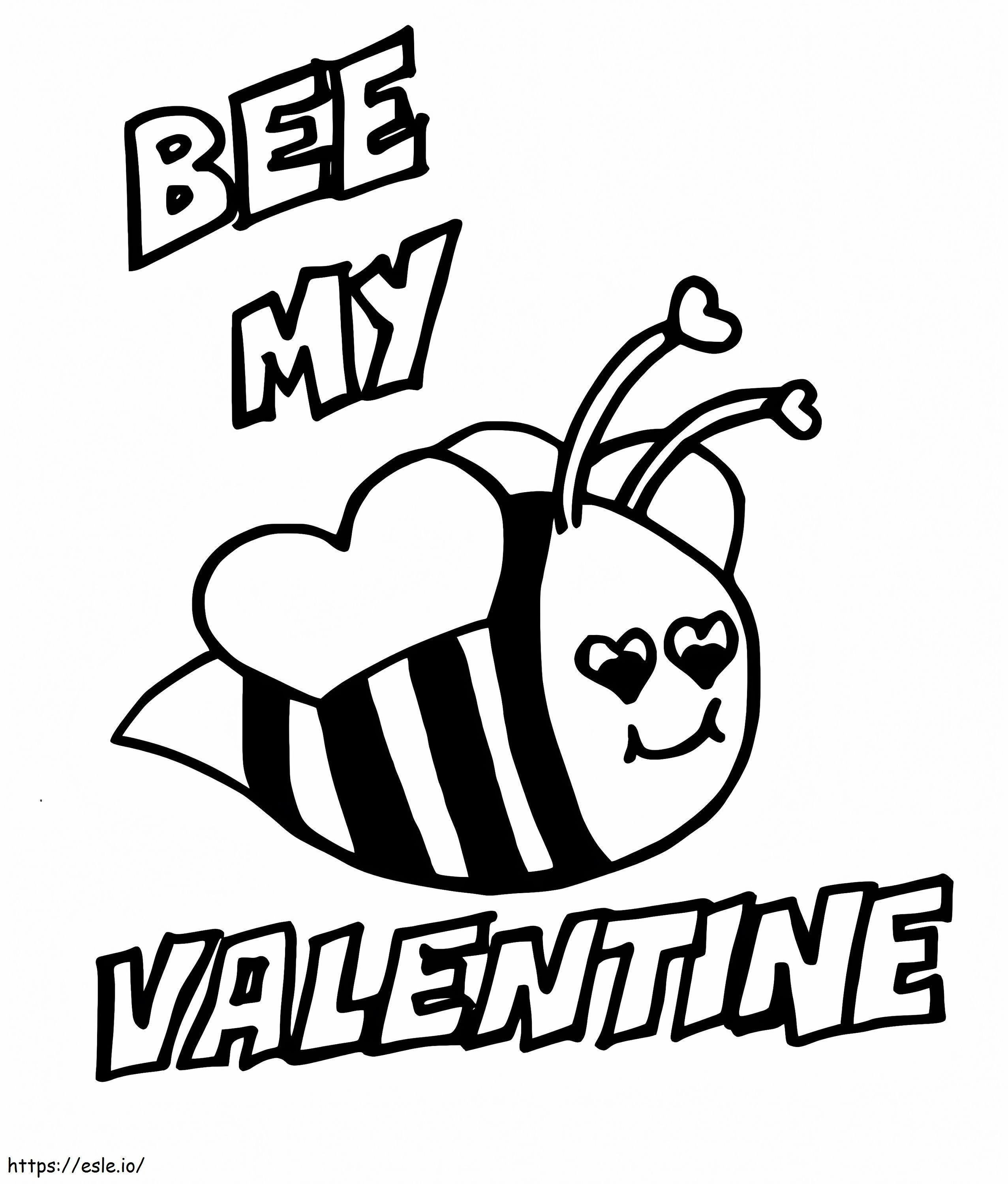 Bee My Valentine de colorat