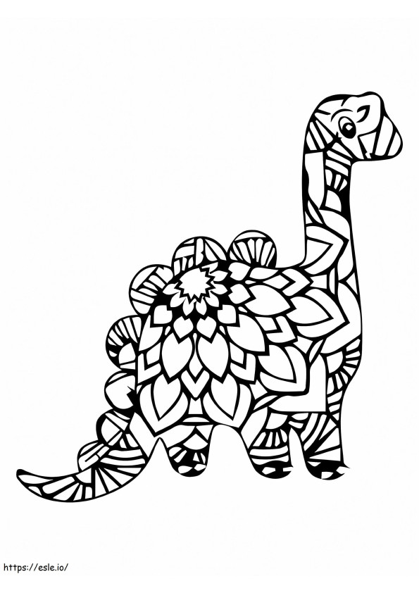 Coloriage Dinosaure Mandala Alebrijes à imprimer dessin