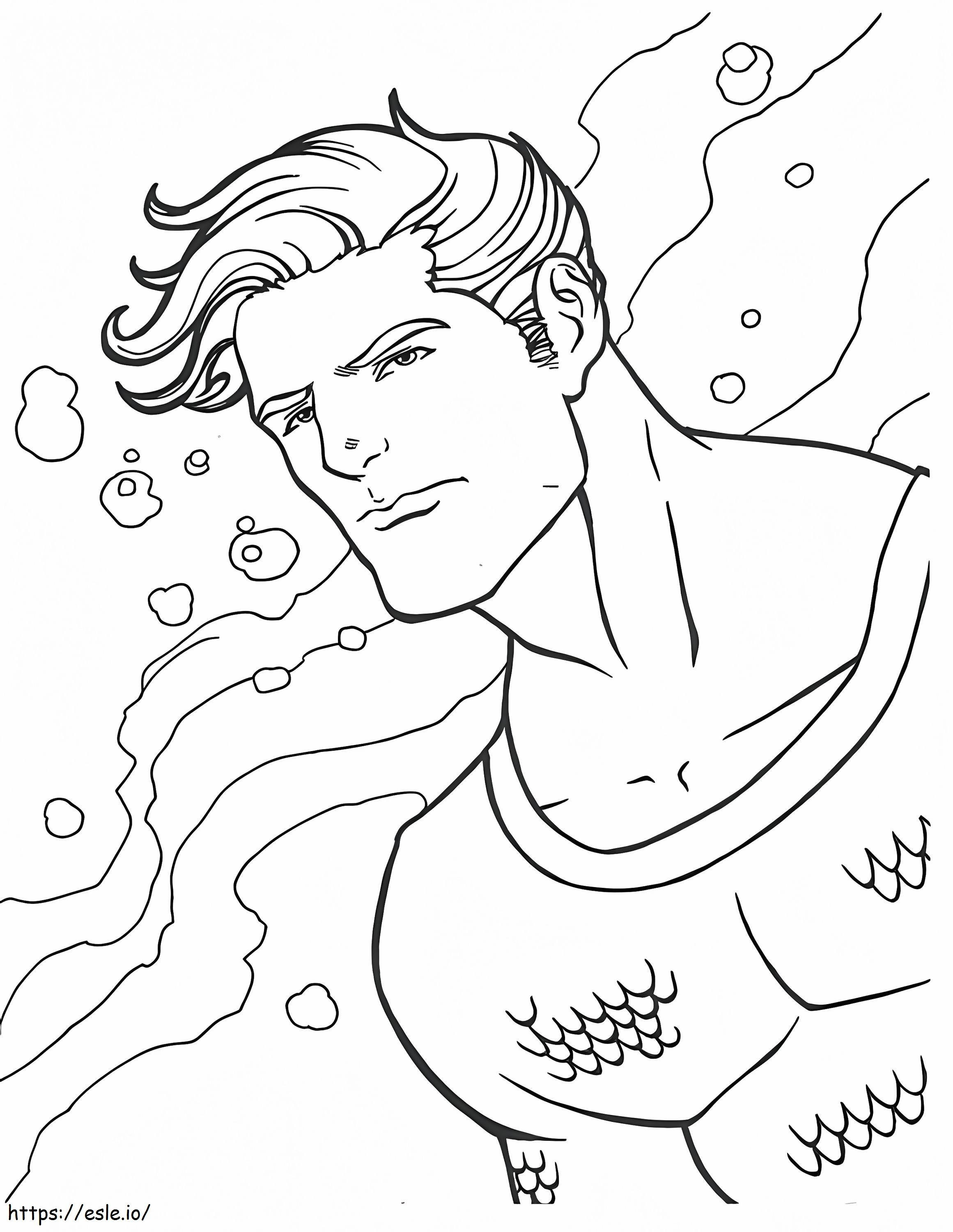 Tânărul Aquaman de colorat