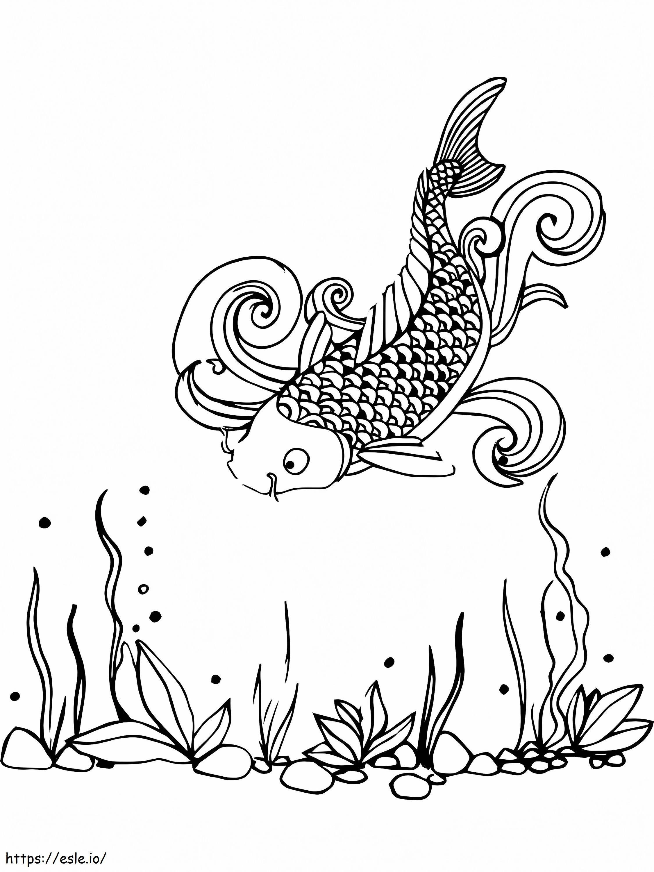 Coloriage Poisson Koi Papillon à imprimer dessin
