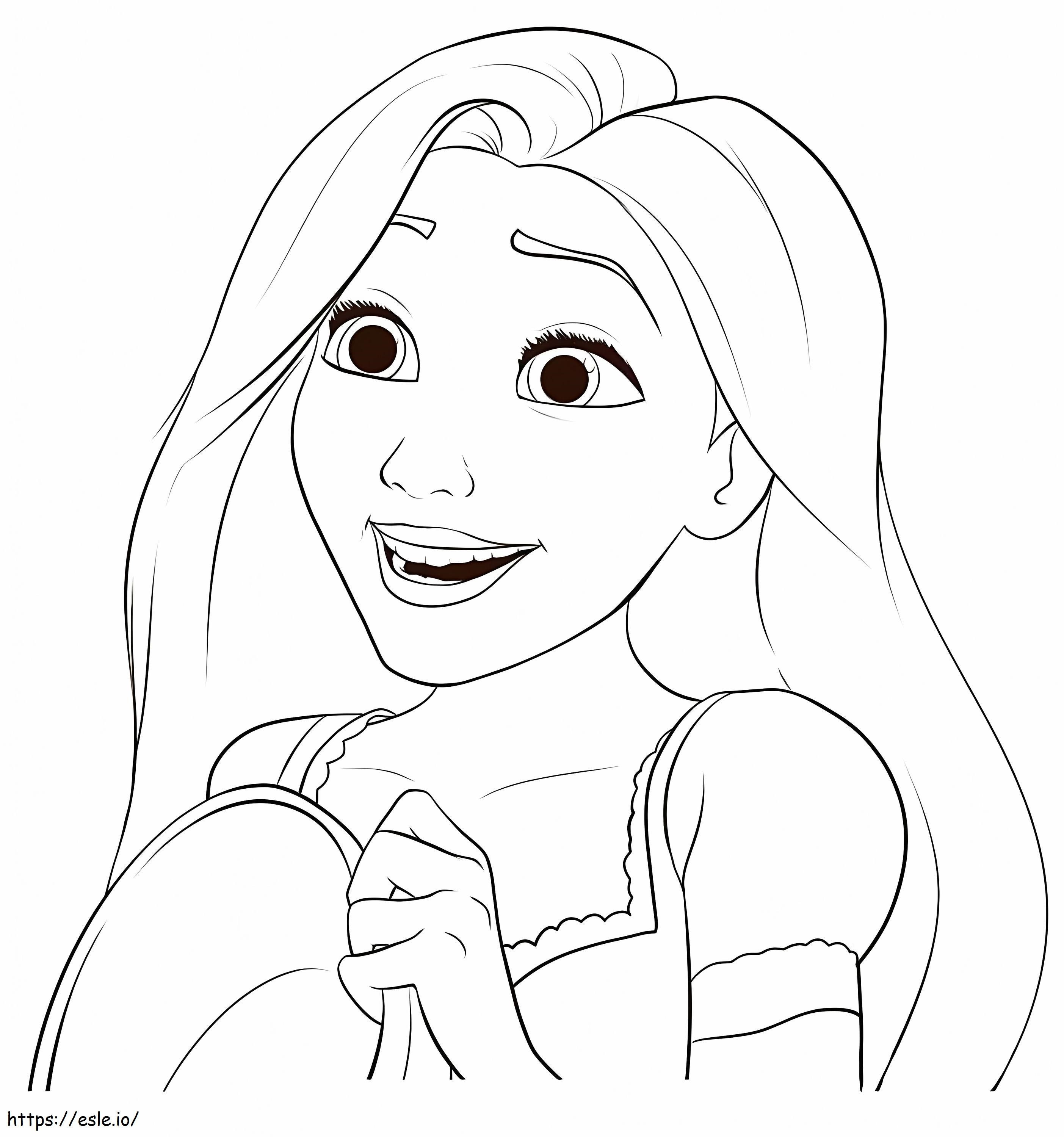 Rosto de Rapunzel engraçado para colorir