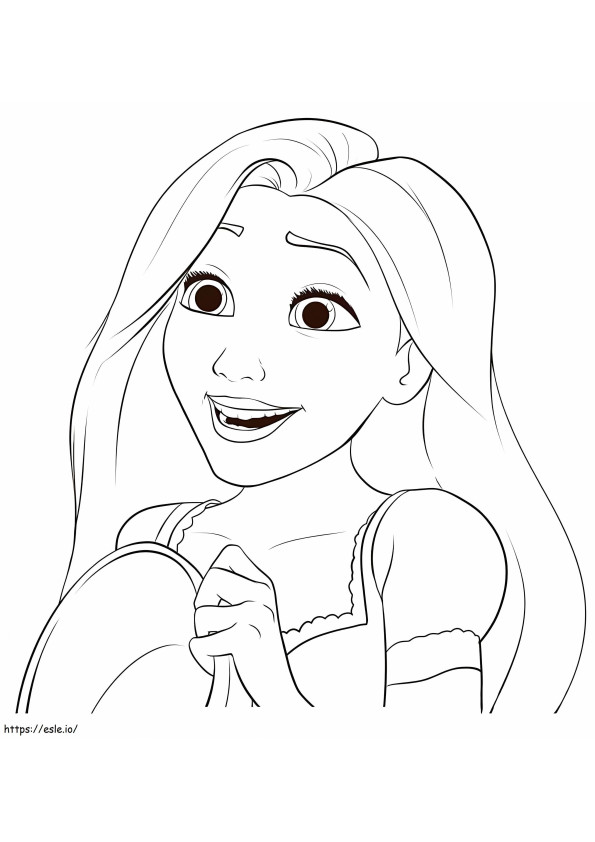 La Cara De Rapunzel Graciosa para colorear