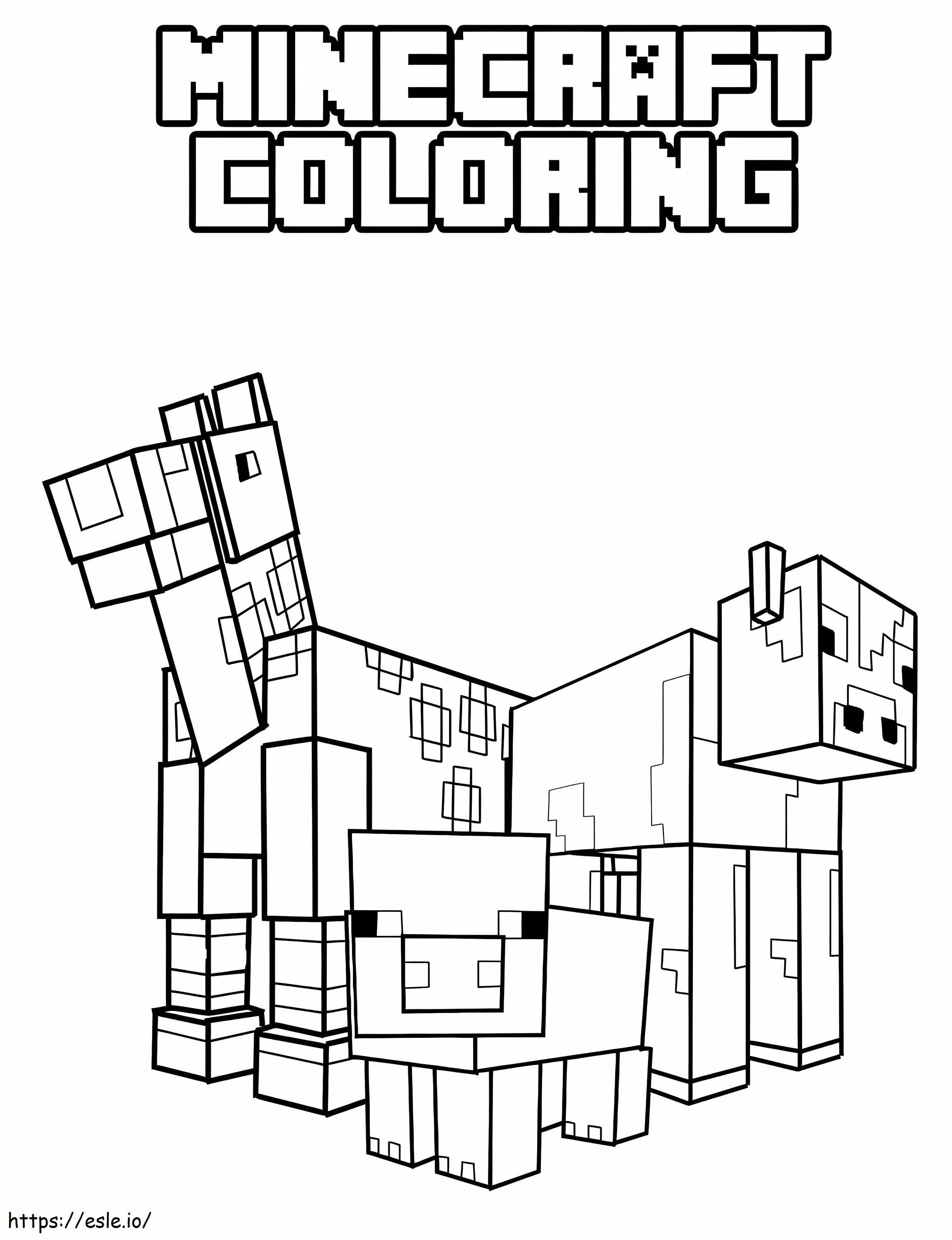 Animais Minecraft para colorir