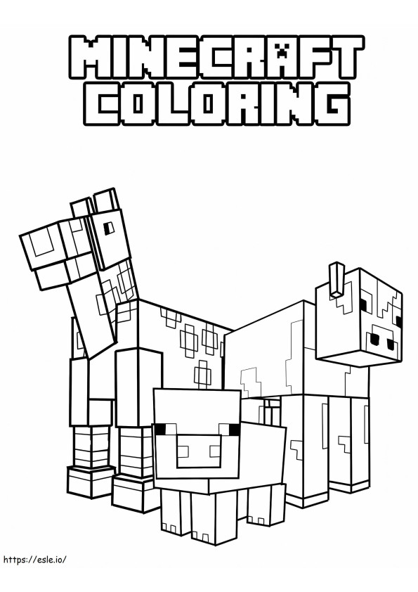 Animales Minecraft para colorear