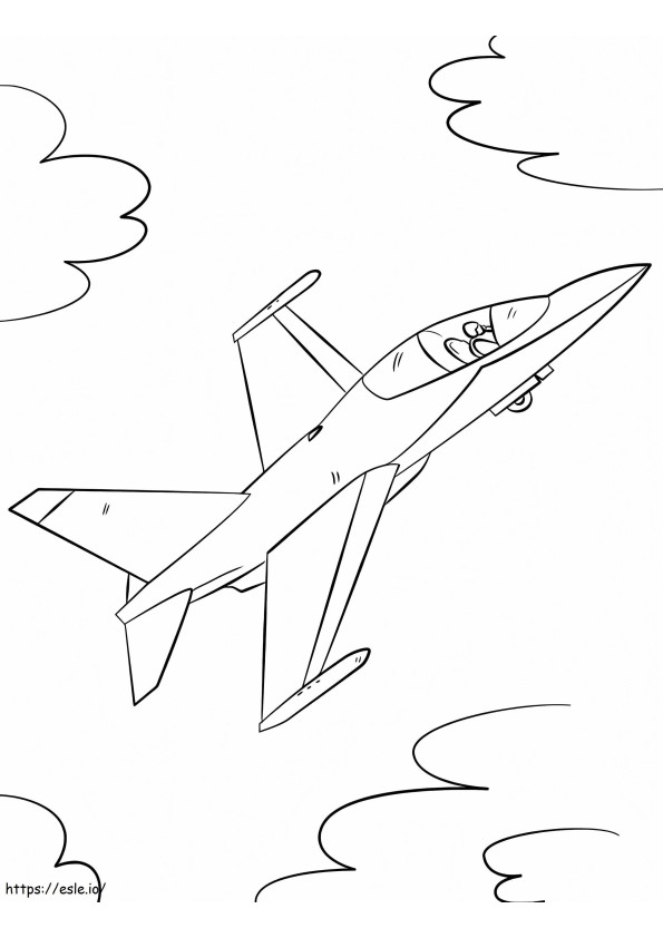 Coloriage Avion de chasse militaire 1 à imprimer dessin