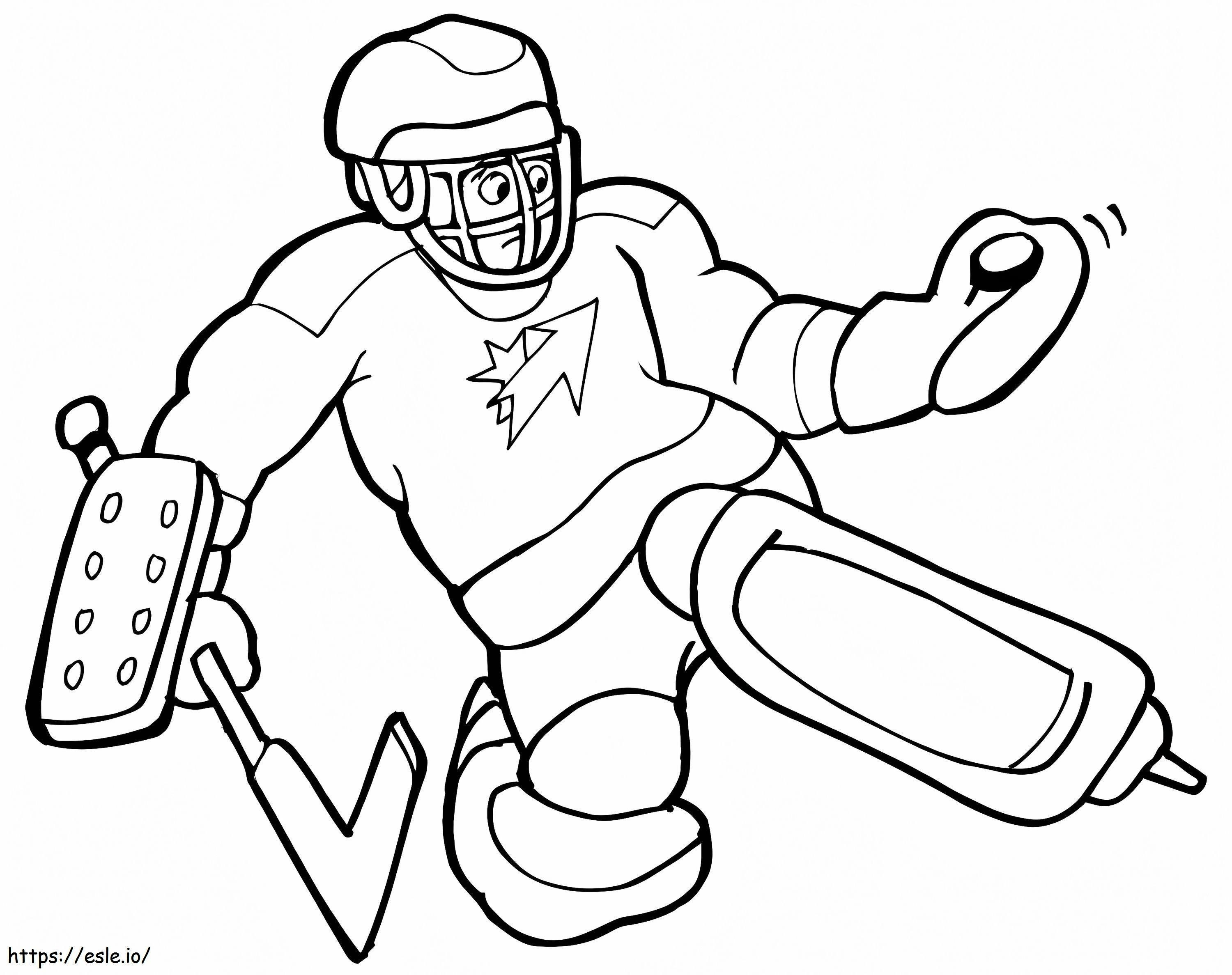 Coloriage Joueur de hockey simple à imprimer dessin