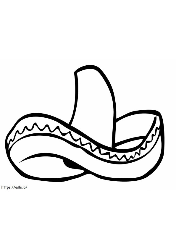 Coloriage Sombrero mexicain traditionnel à imprimer dessin