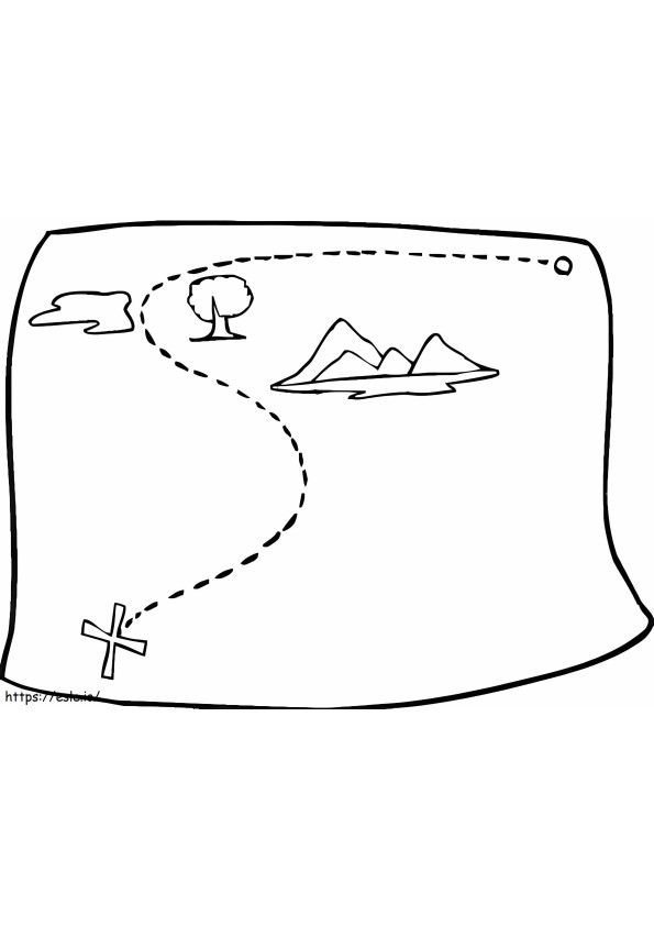 Simple Treasure Map coloring page