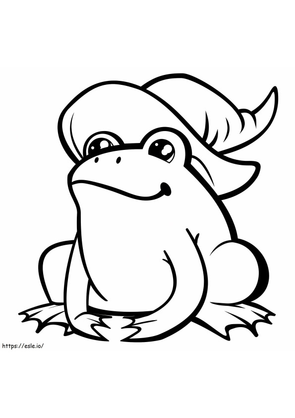 1559791336 Frog In Witch Hat A4 coloring page