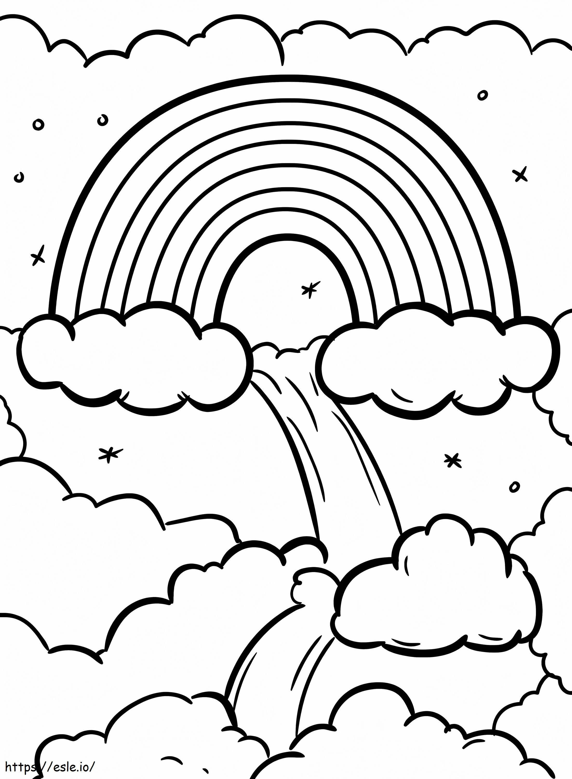 Rainbow Waterfall coloring page