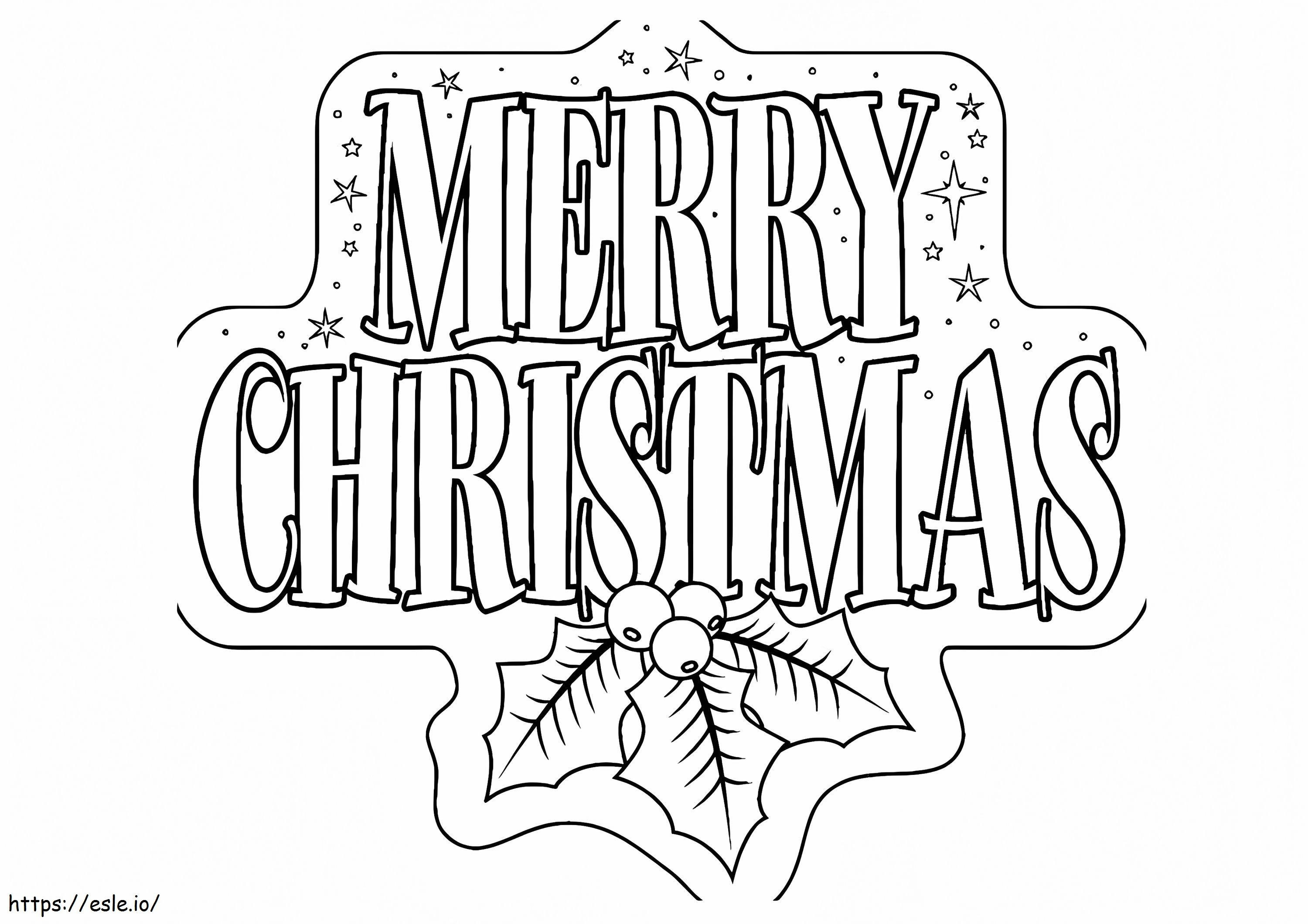 Merry Christmas Banner coloring page