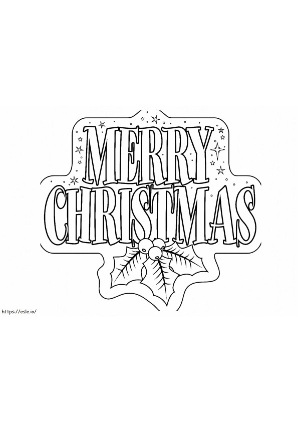 Coloriage Joyeux Noël bannière à imprimer dessin