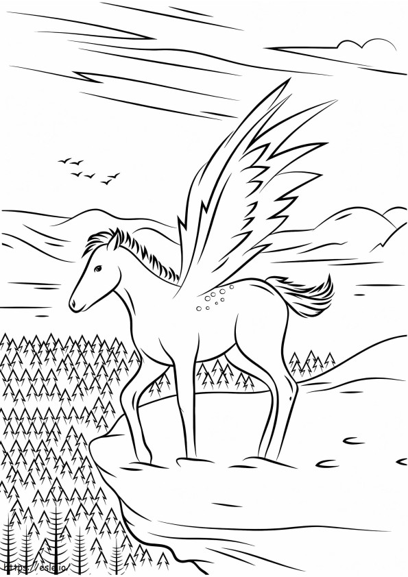 Beautiful Unicorn With Wings coloring page
