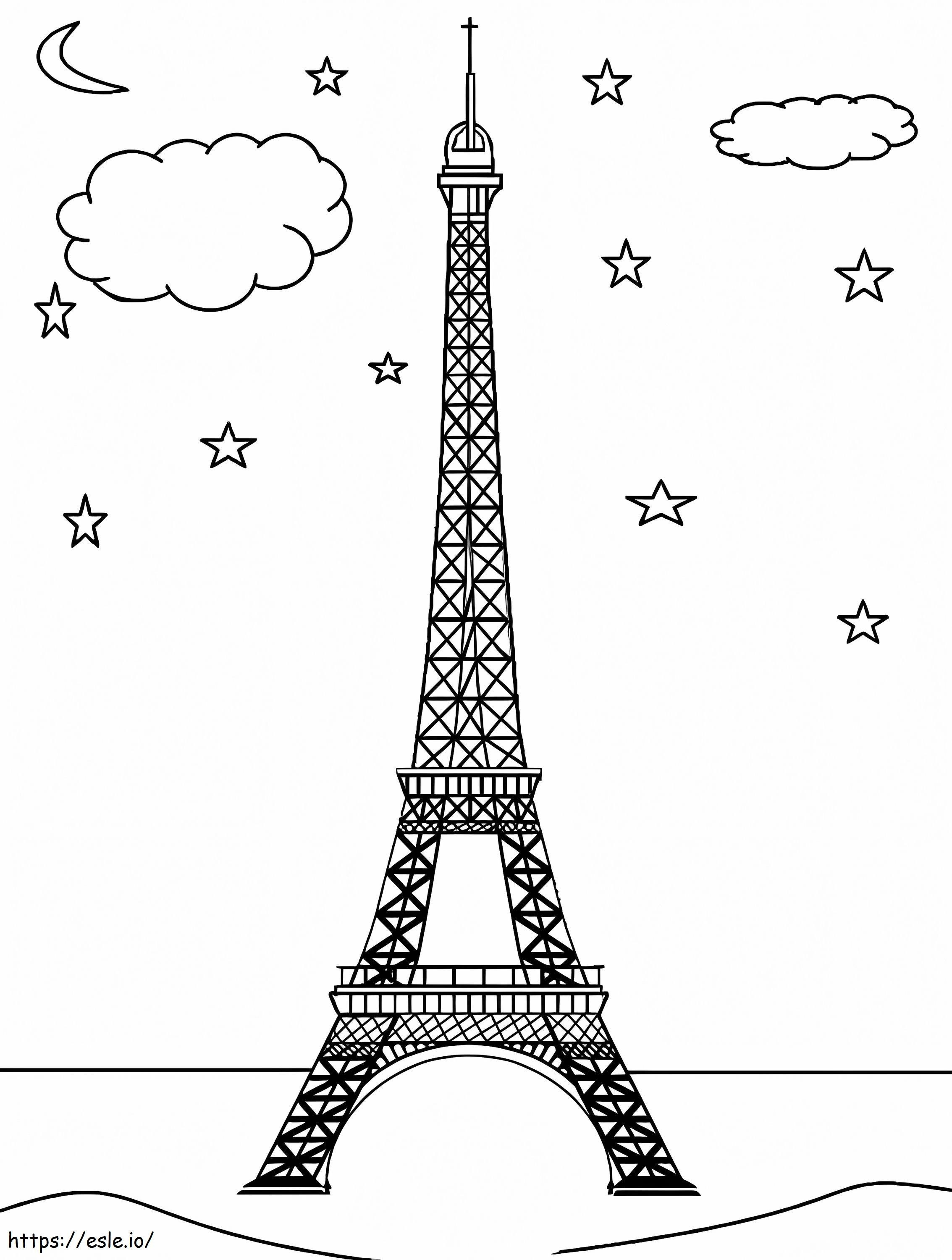 Menara Eiffel Dasar Gambar Mewarnai