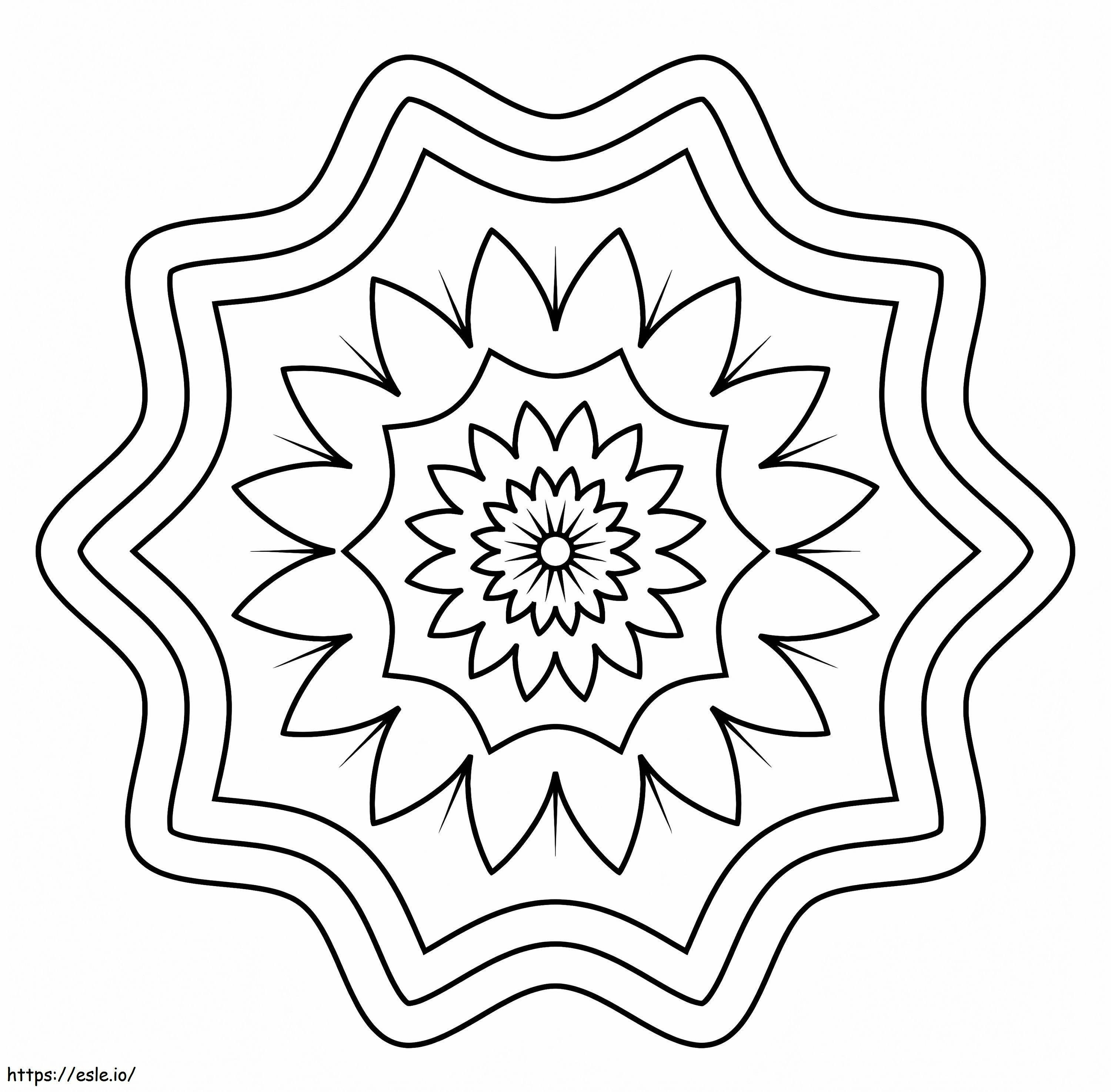 Coloriage Belle fleur mandala à imprimer dessin