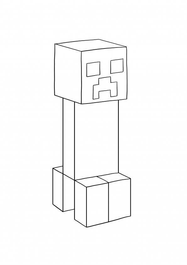 Creeper standing coloring and printing free