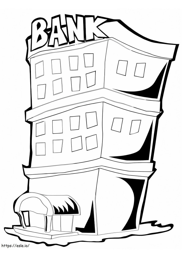 Funny Bank coloring page