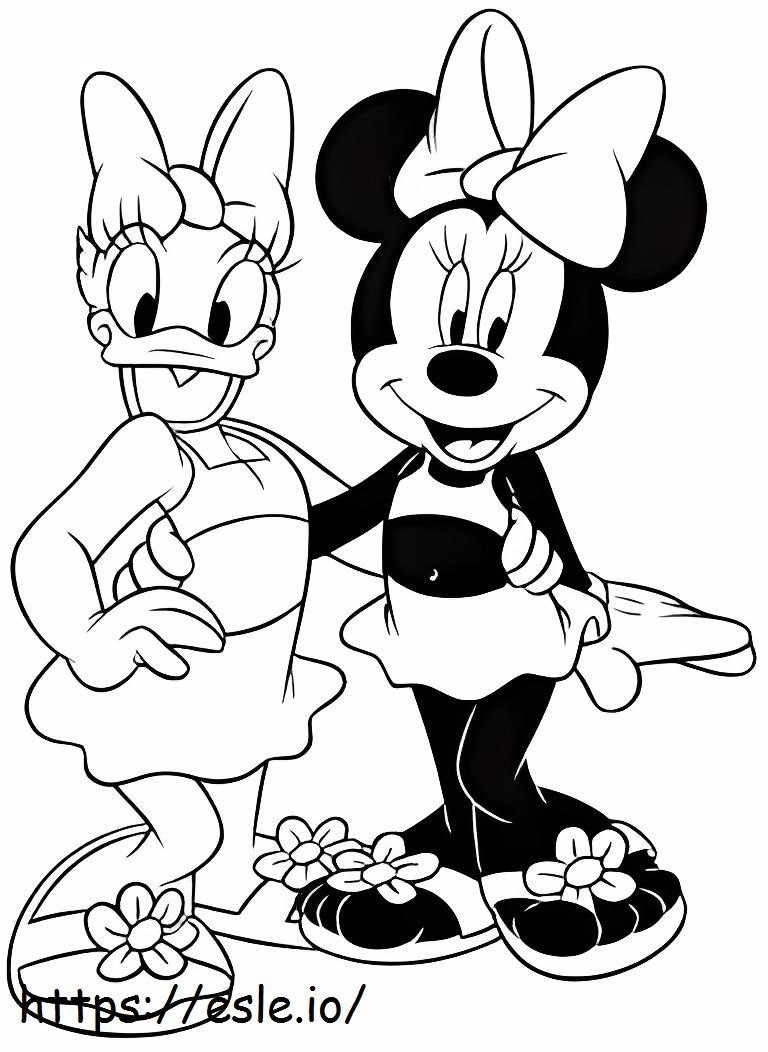 Myszka Minnie i Kaczka Daisy kolorowanka