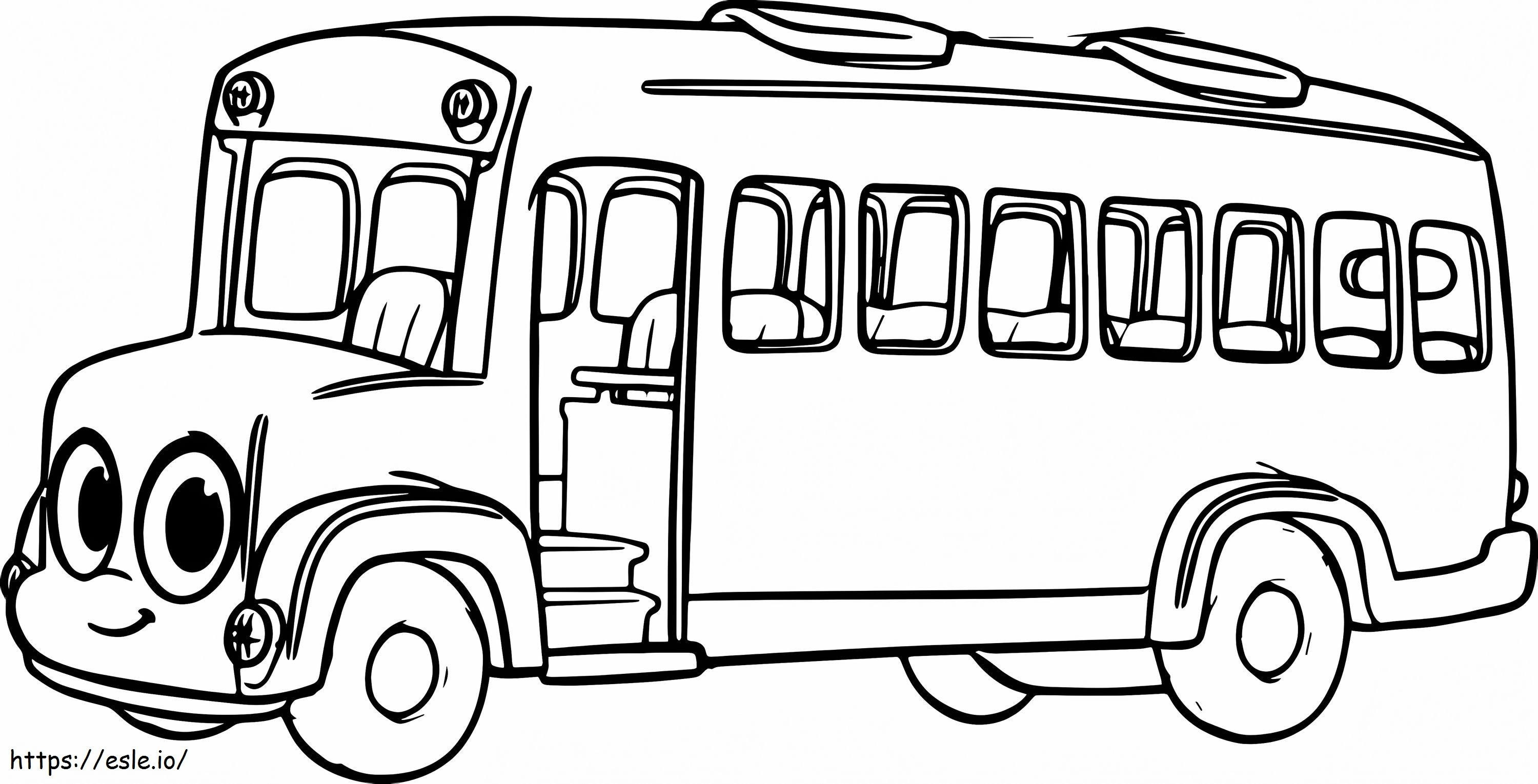 Autobuz școlar magic zâmbind de colorat