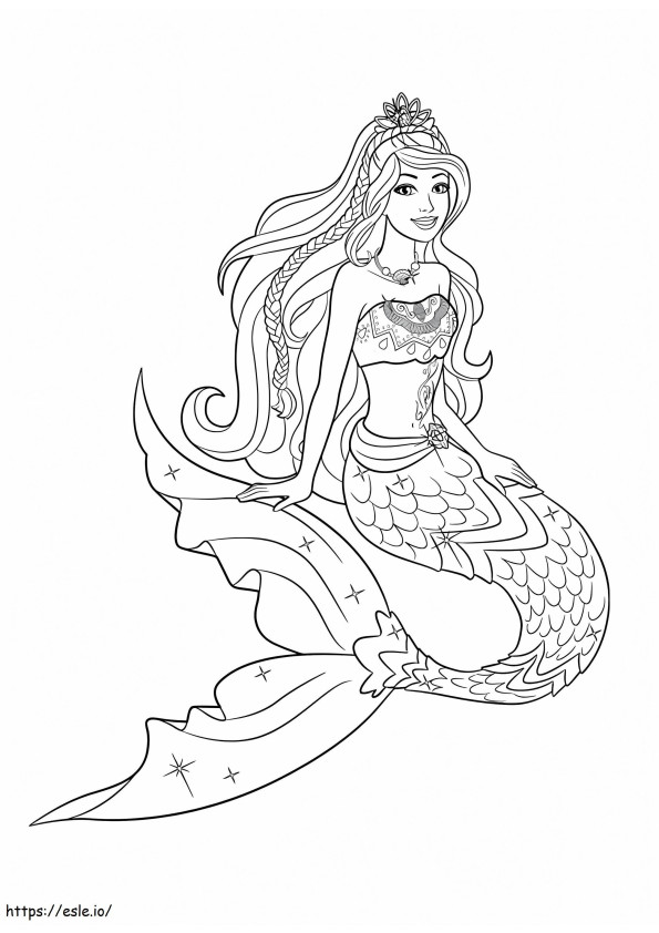 Mermaid Barbie coloring page