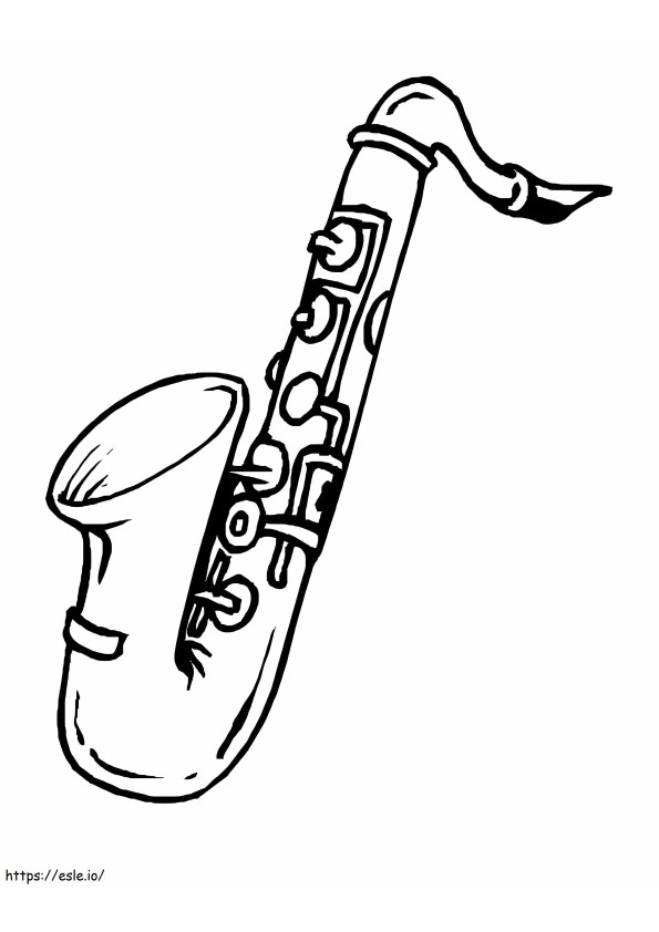 Normaali saksofoni 1 värityskuva