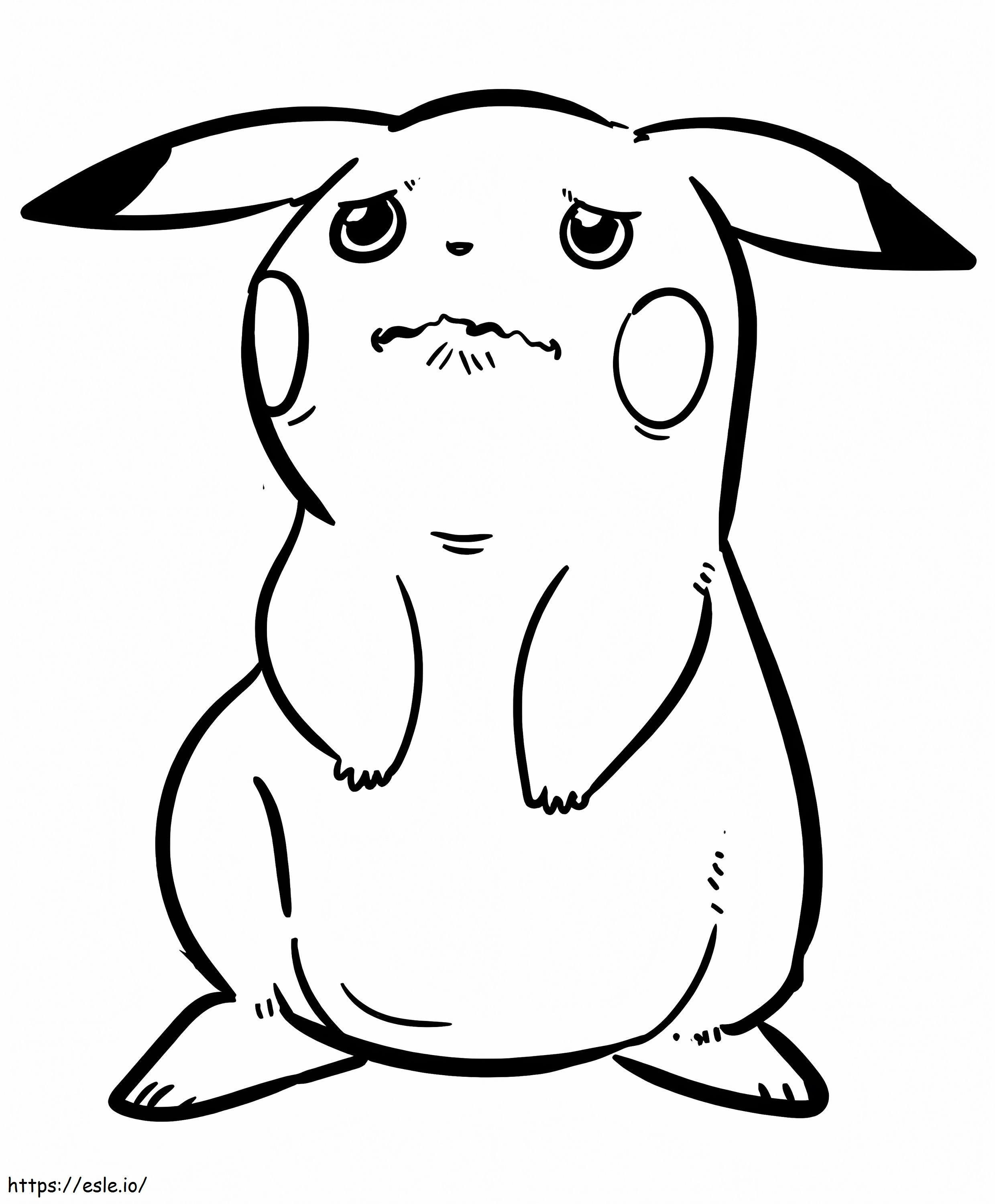 Pikachu Triste coloring page