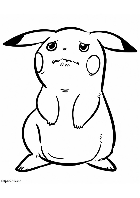 Coloriage Pikachu triste à imprimer dessin