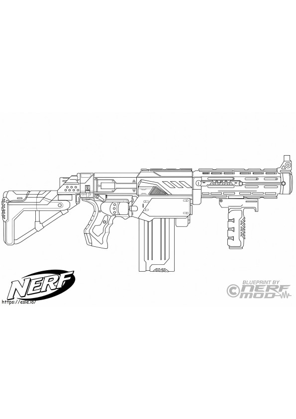 Nerf-pistool 4 kleurplaat