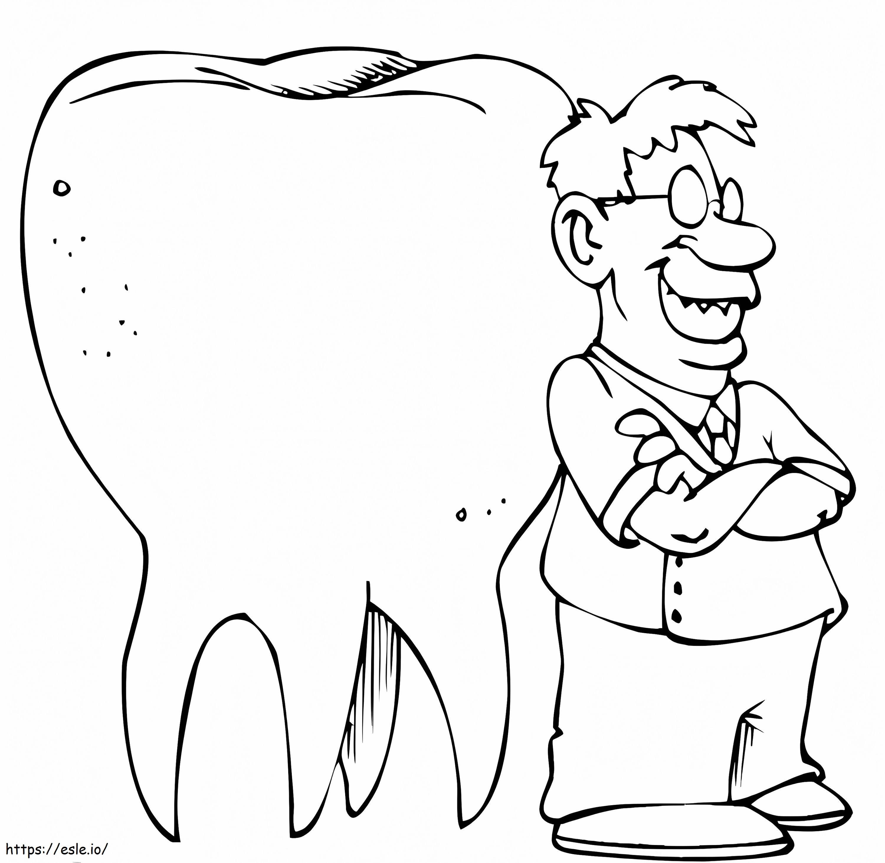 Dentist And Big Tooth coloring page