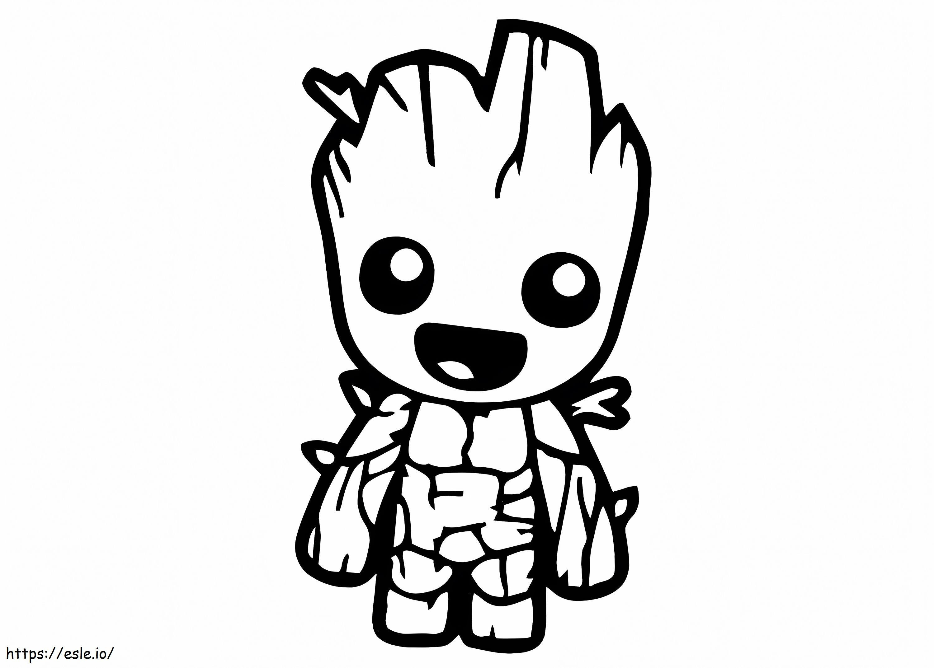 Chibi Groot Funny coloring page