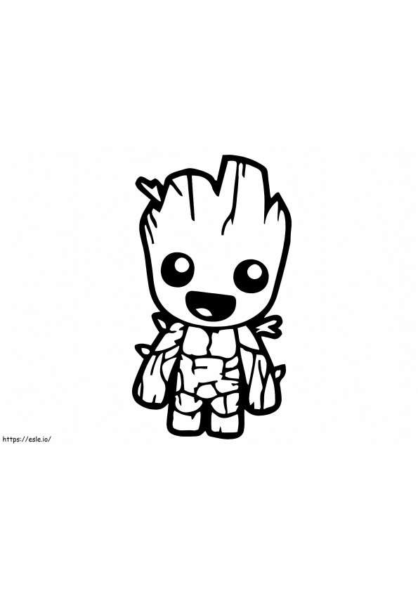 Chibi Groot Engraçado para colorir