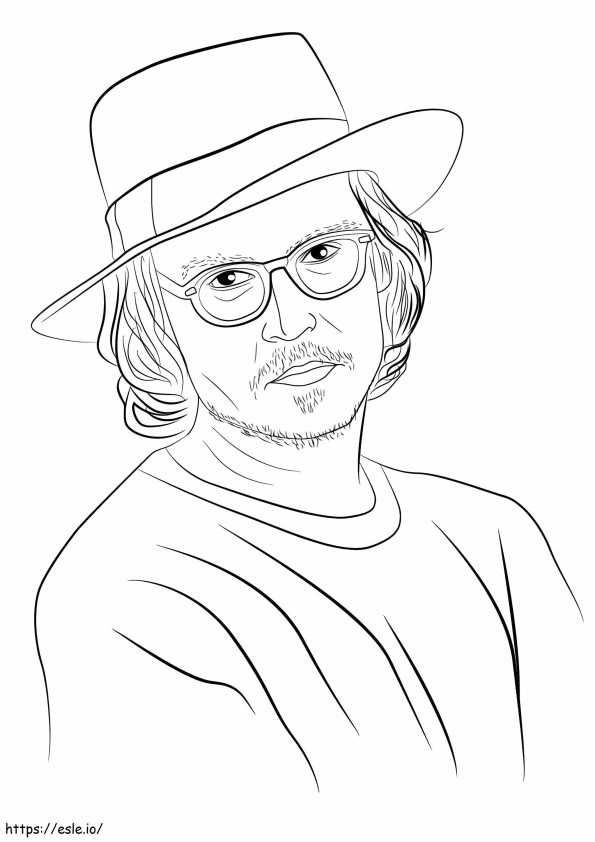 Johnny Depp imprimible para colorear