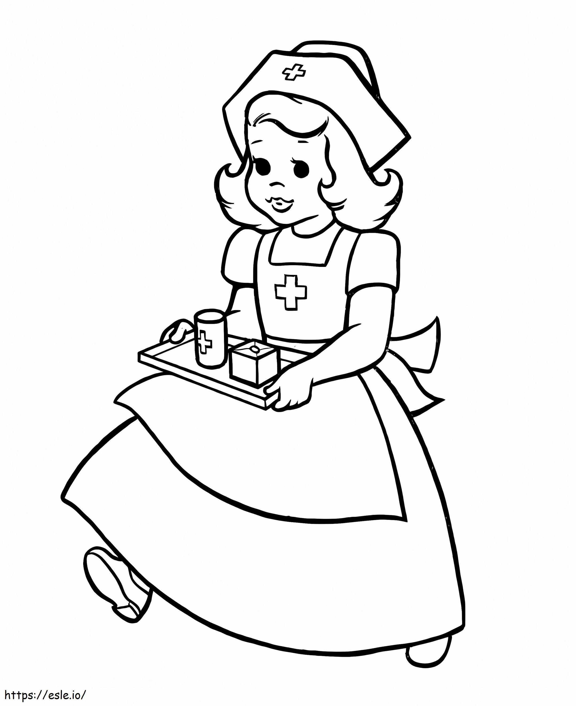 Cute Nurse coloring page