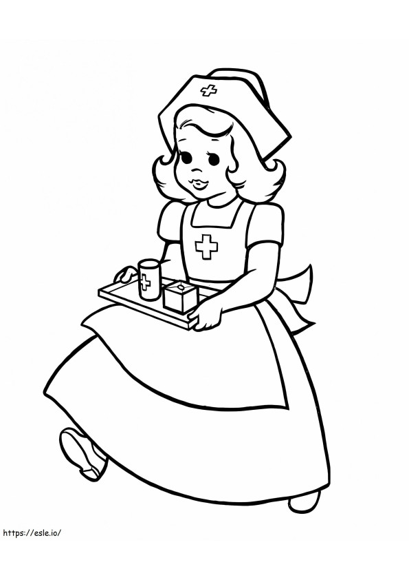 Cute Nurse coloring page