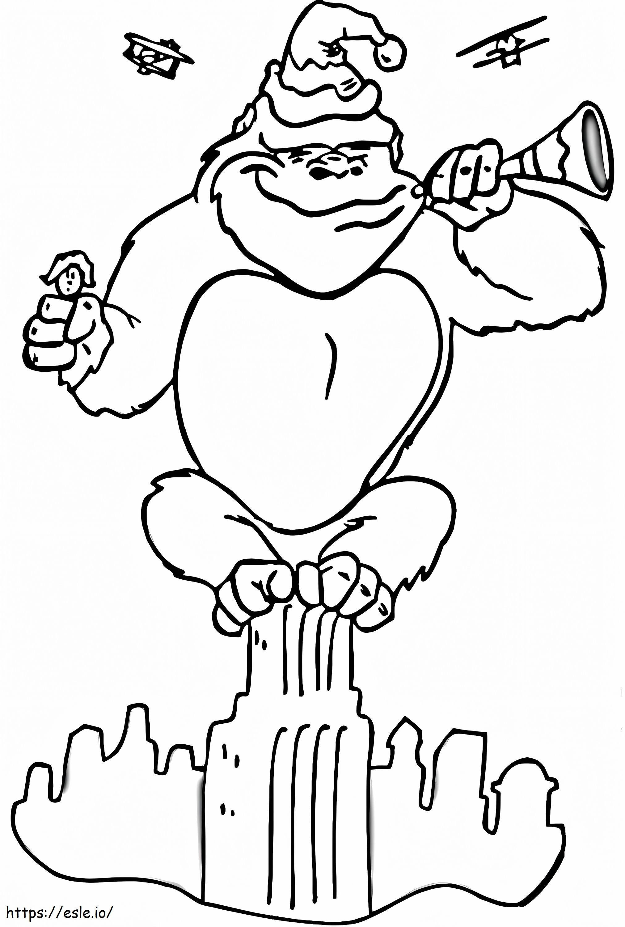 Zabawny King Kong kolorowanka