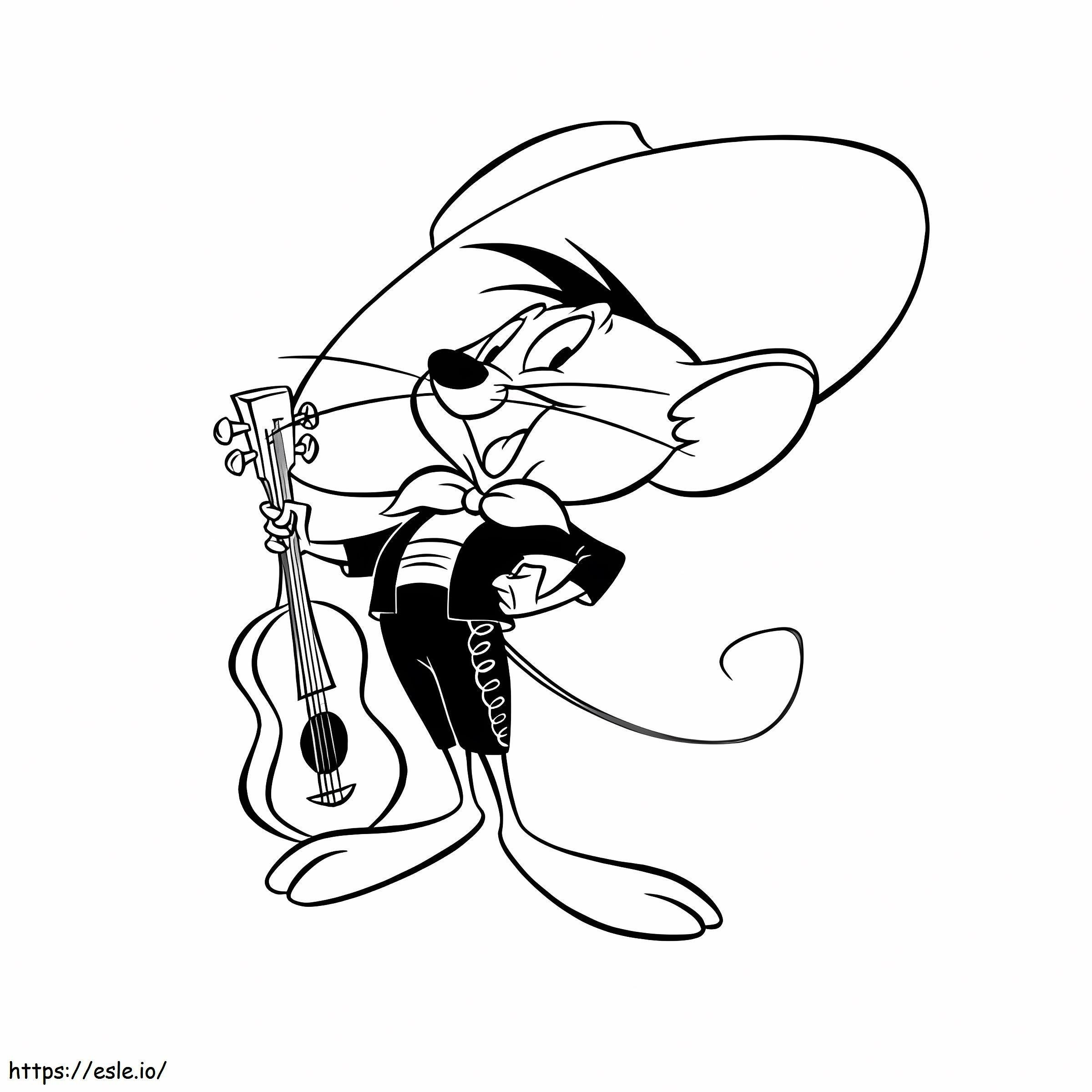 Speedy Gonzales With Guitar coloring page