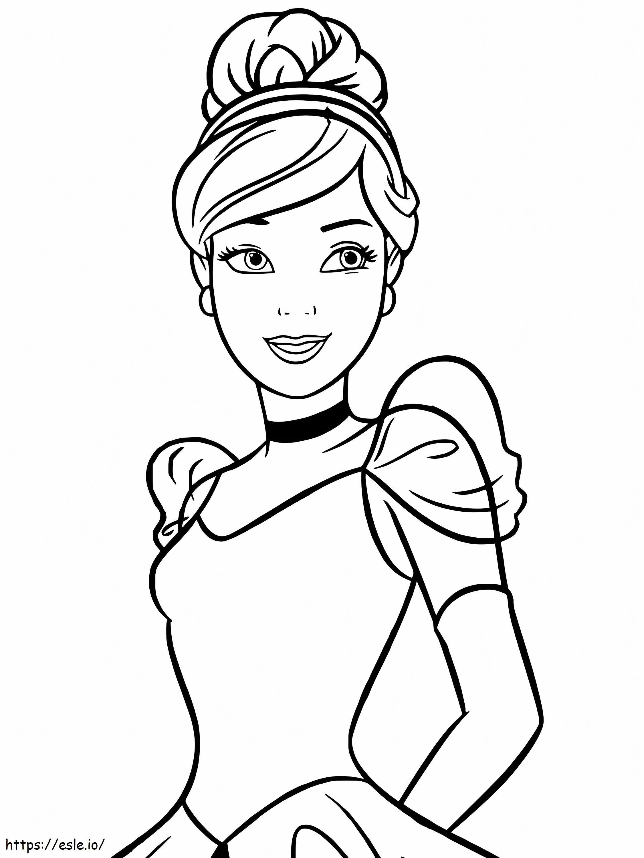 Cinderella Smiles coloring page