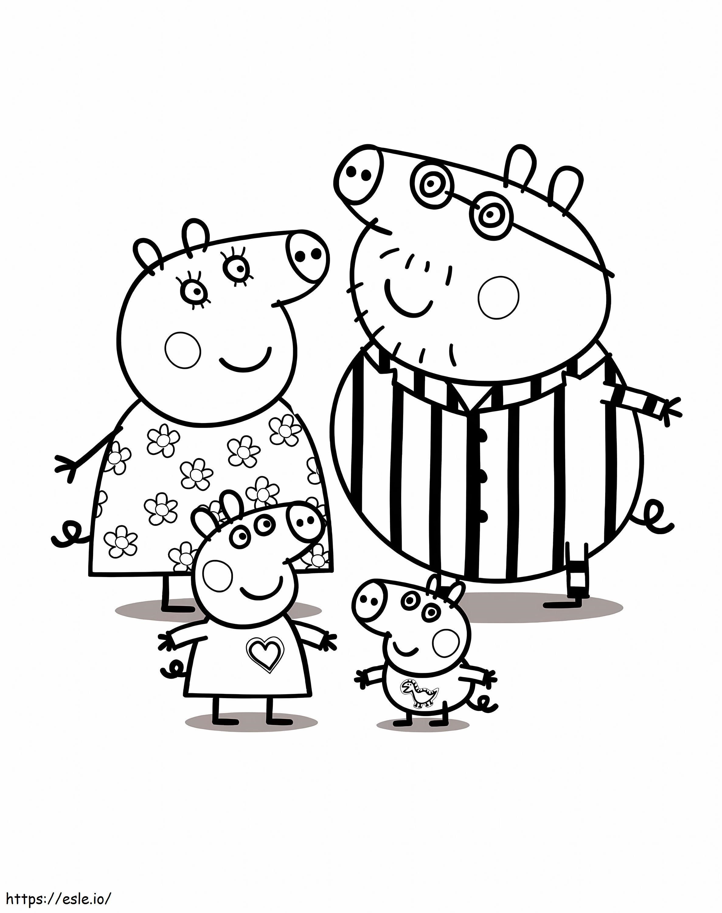 Peppa Pig Family Tattoo coloring page