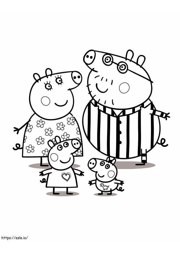 Peppa Pig Family Tattoo coloring page