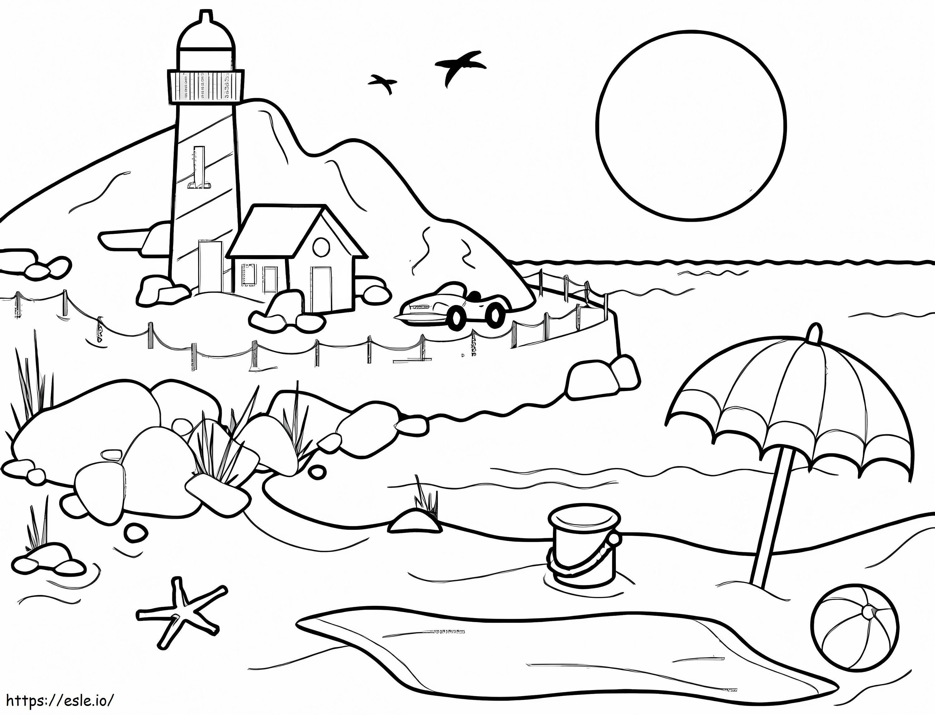 Beautiful Landscape On The Beach coloring page