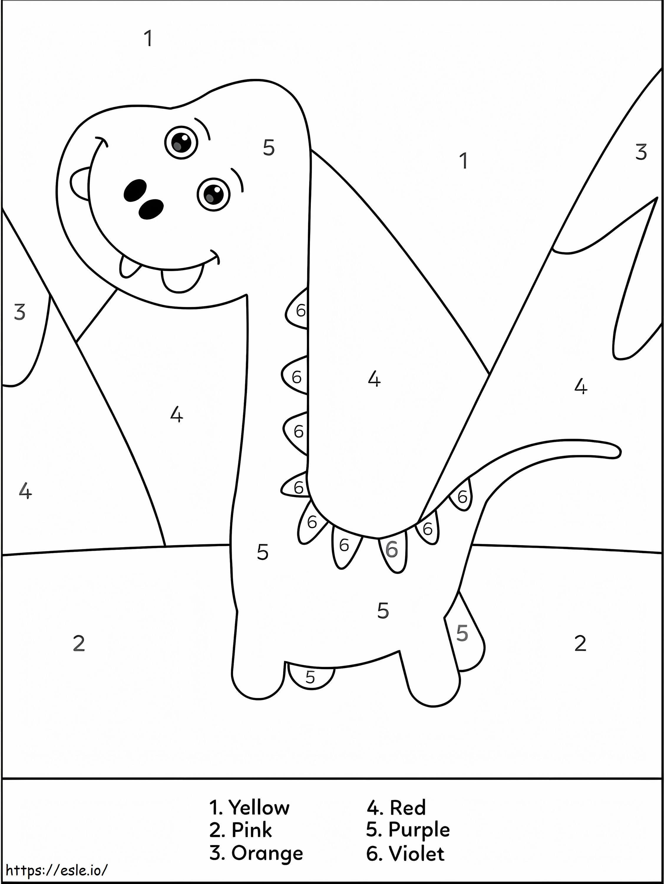 Cute Brontosaurus Color By Number coloring page