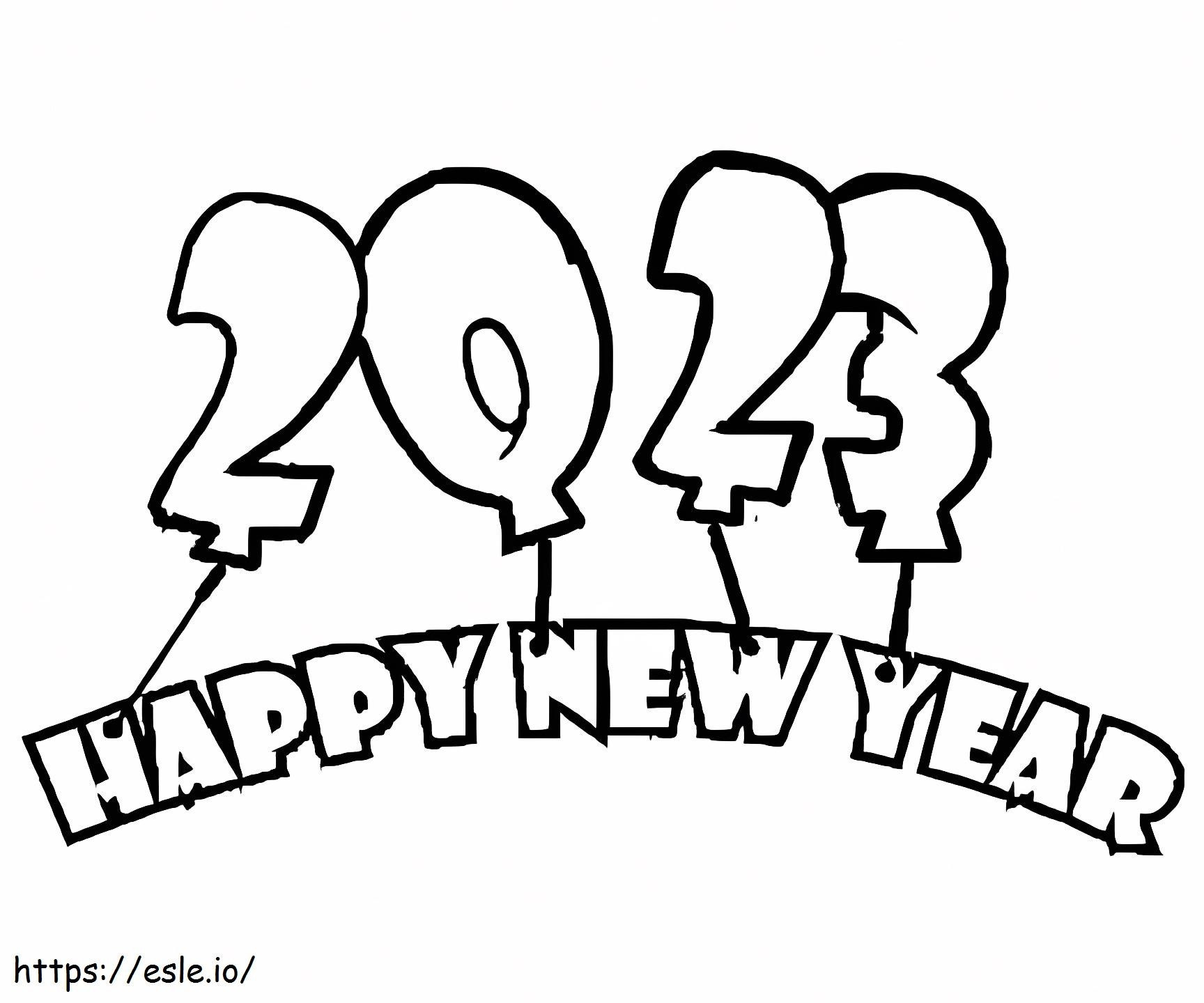 Happy New Year 2023 Sheets coloring page