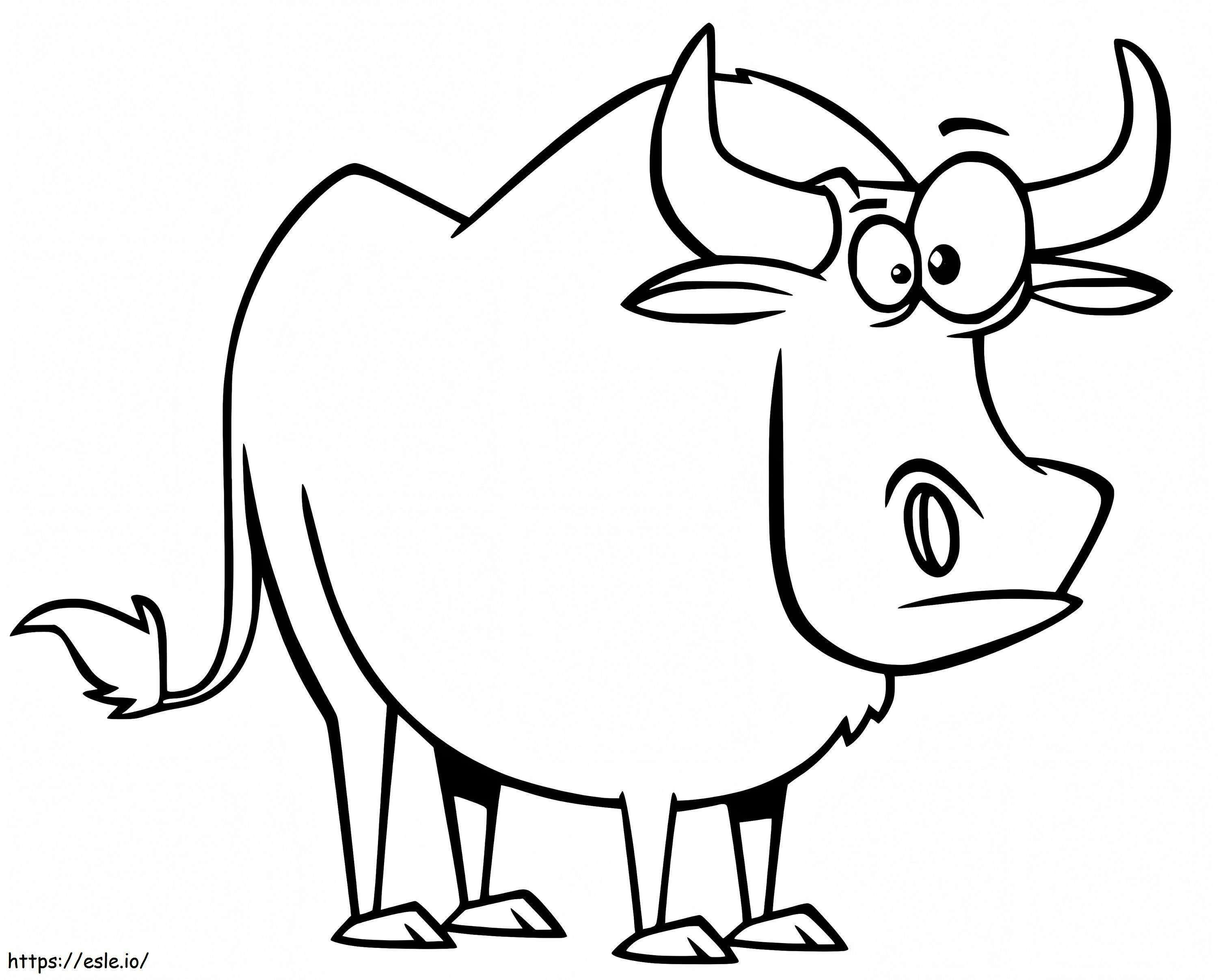 アニメーションの牛 ぬりえ - 塗り絵