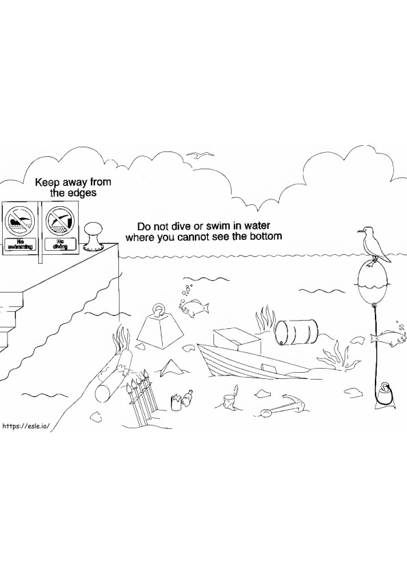 Water Safety Printable coloring page
